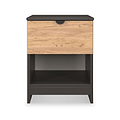 Huxley 1 Drawer Bedside Oak Graphite from Roseland Furniture