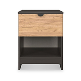 Huxley 1 Drawer Bedside Oak Graphite from Roseland Furniture