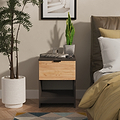 Huxley 1 Drawer Bedside Oak Graphite from Roseland Furniture