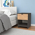 Huxley 1 Drawer Bedside Oak Graphite from Roseland Furniture