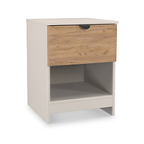 Huxley 1 Drawer Bedside Table Cashmere & Oak from Roseland Furniture