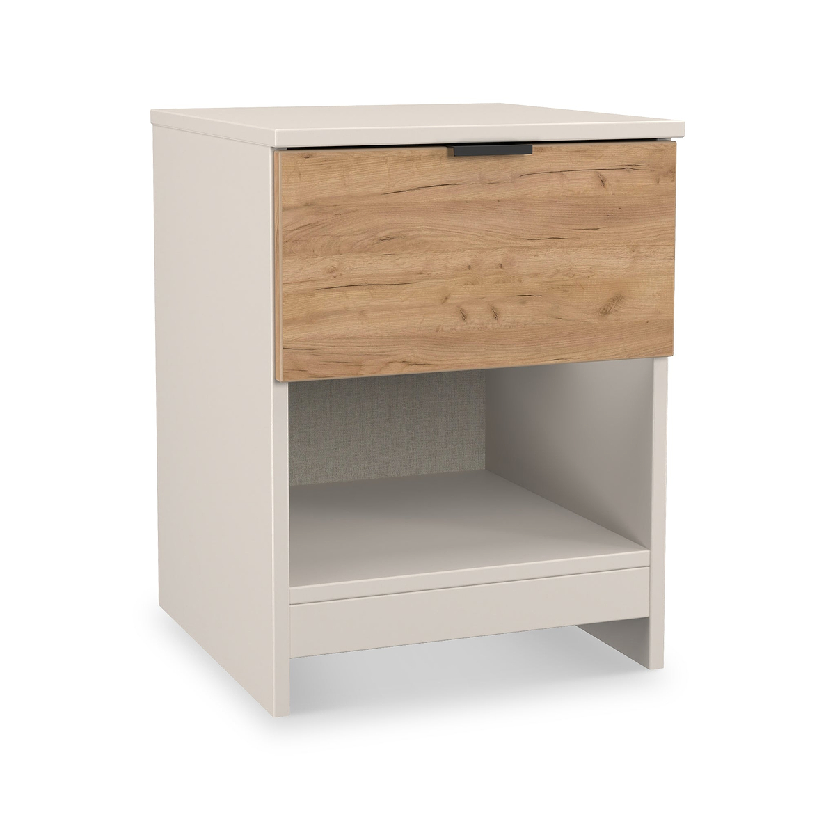 Huxley 1 Drawer Bedside Oak Cashmere from Roseland Furniture