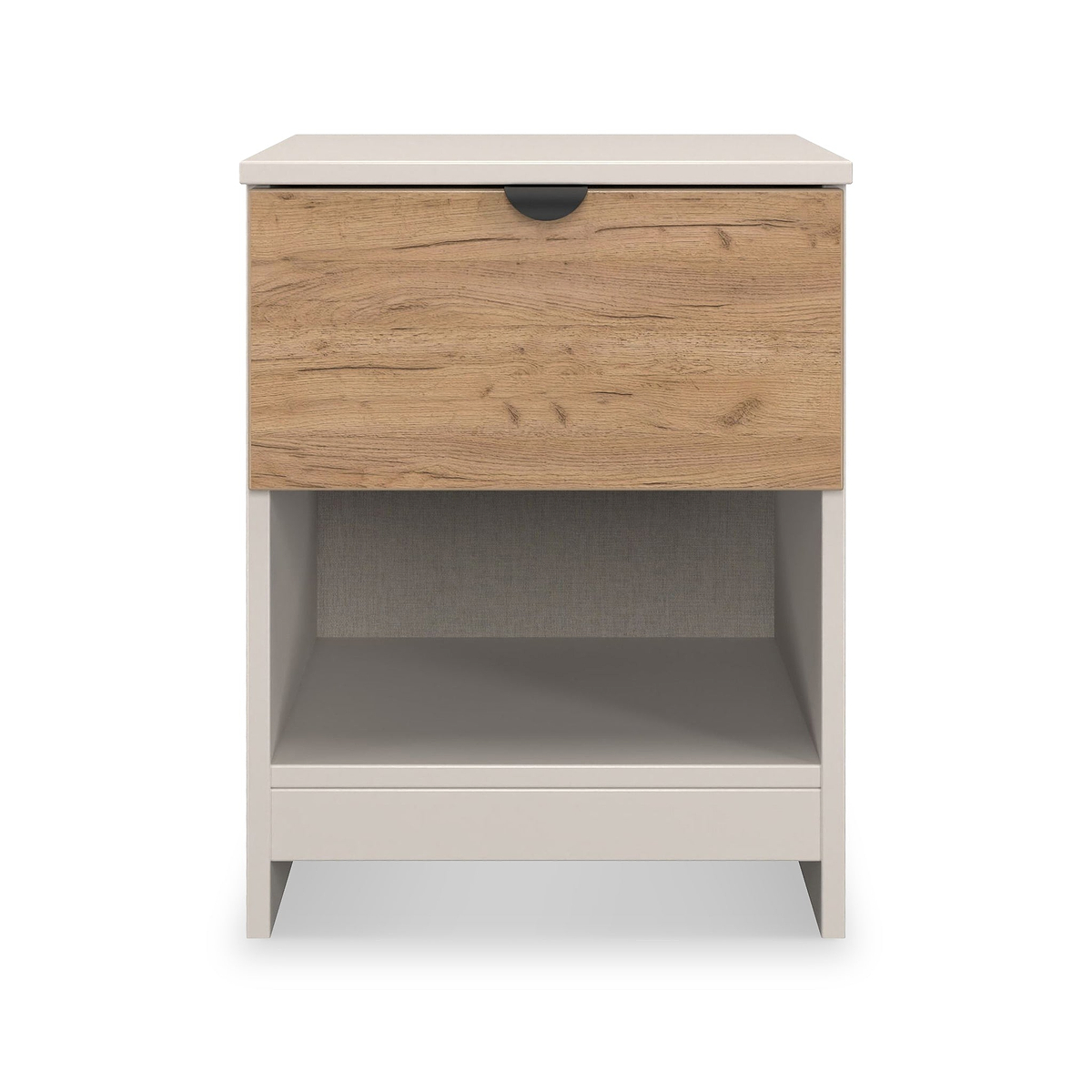 Huxley 1 Drawer Bedside Oak Cashmere from Roseland Furniture