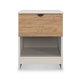 Huxley 1 Drawer Bedside Oak Cashmere from Roseland Furniture