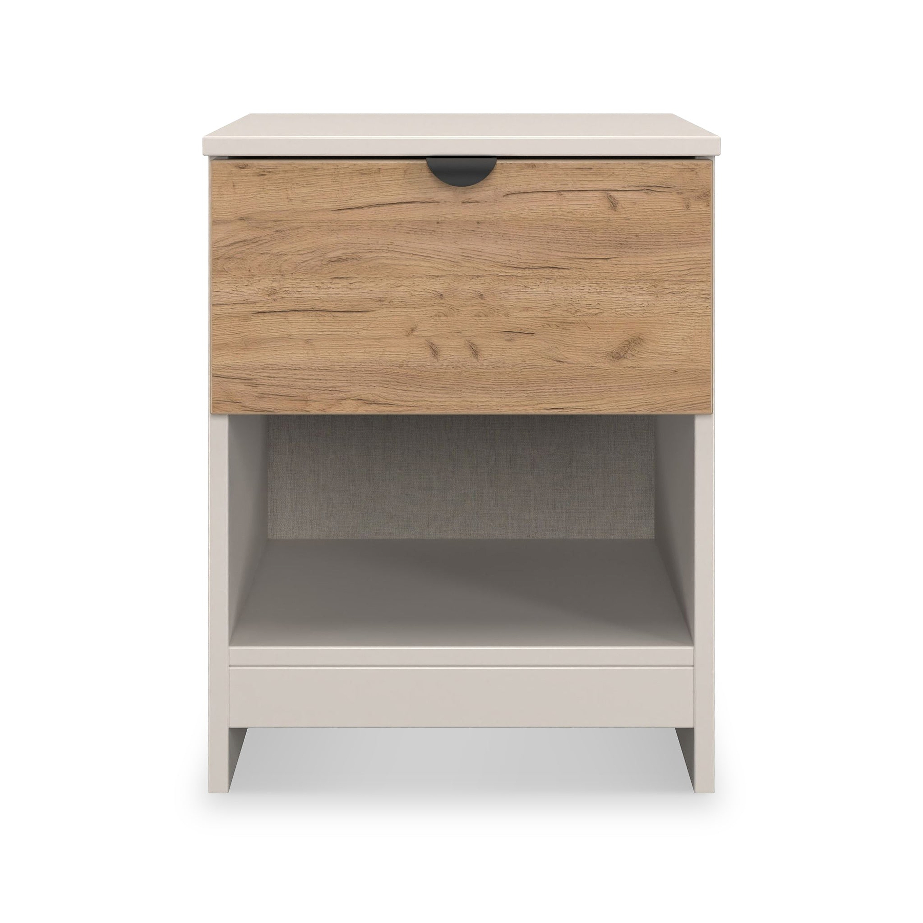 Huxley 1 Drawer Bedside Oak Cashmere from Roseland Furniture