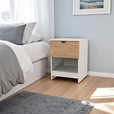 Huxley 1 Drawer Bedside Oak Cashmere from Roseland Furniture
