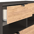 Huxley 4 Drawer Midi Chest Oak Graphite from Roseland Furniture