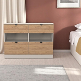 Huxley 4 Drawer Midi Chest Oak Cashmere from Roseland Furniture