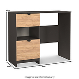 Huxley 2 Drawer Dressing Table Oak Graphite from Roseland Furniture