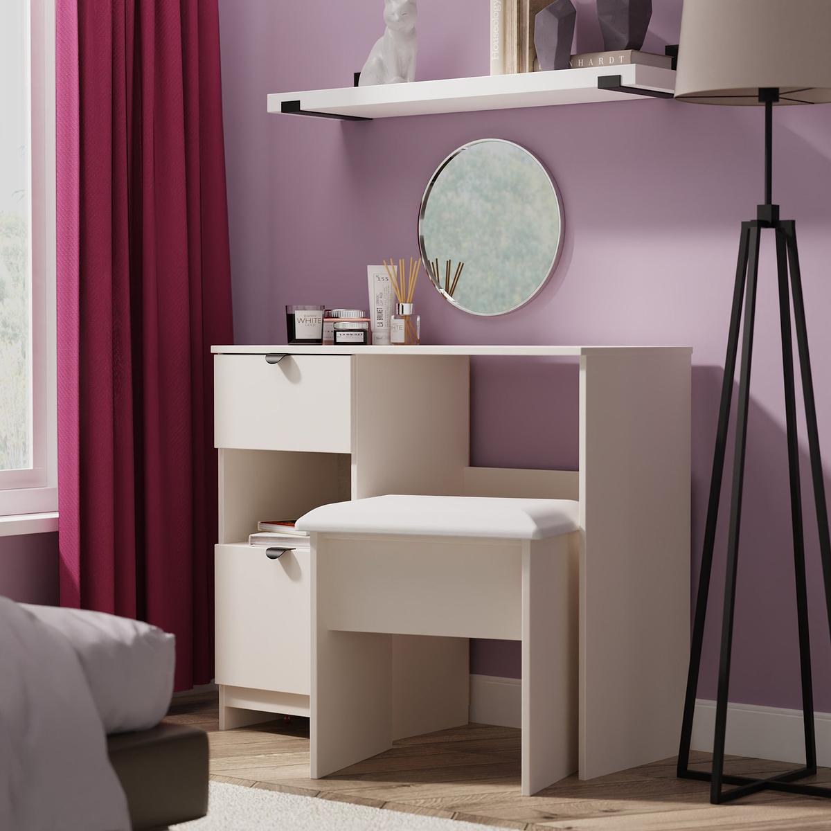 Huxley 2 Drawer Dressing Table Cashmere from Roseland Furniture
