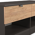 Huxley 2 Drawer Low Storage Unit Oak Graphite from Roseland Furniture