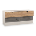 Huxley 2 Drawer Low Storage Unit Oak Cashmere from Roseland Furniture
