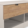 Huxley 2 Drawer Low Storage Unit Oak Cashmere from Roseland Furniture