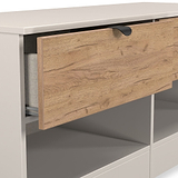 Huxley 2 Drawer Low Storage Unit Oak Cashmere from Roseland Furniture