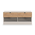 Huxley 2 Drawer Low Storage Unit Oak Cashmere from Roseland Furniture