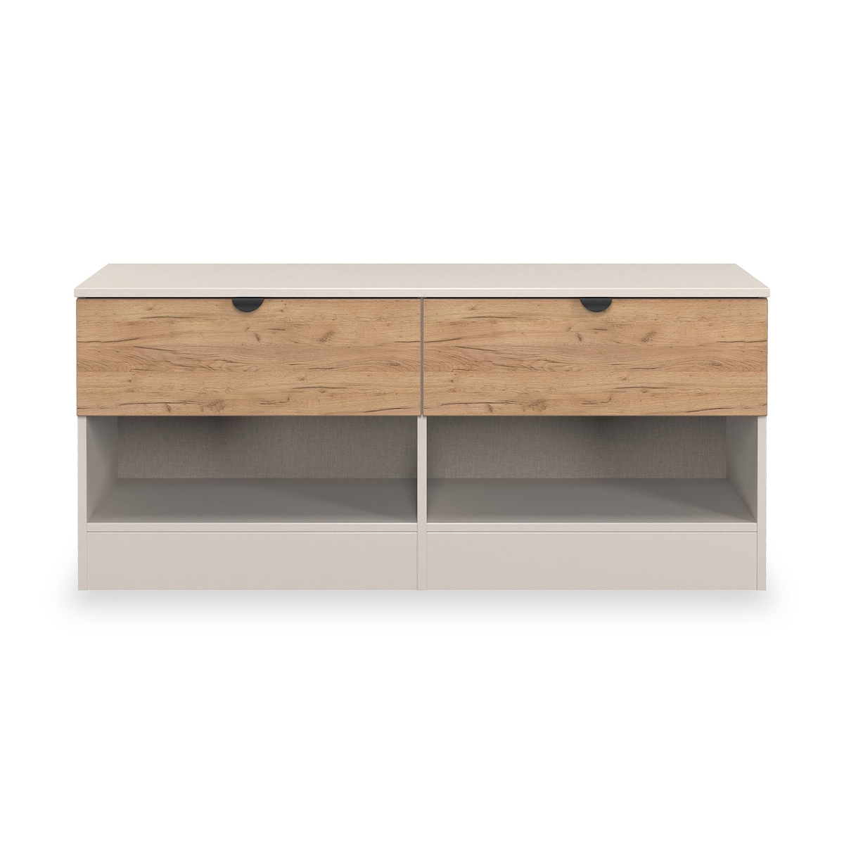 Huxley 2 Drawer Low Storage Unit Oak Cashmere from Roseland Furniture