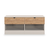 Huxley 2 Drawer Low Storage Unit Oak Cashmere from Roseland Furniture