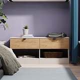 Huxley 2 Drawer Low Storage Unit Oak Cashmere from Roseland Furniture