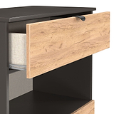 Huxley 2 Drawer Deep Chest Oak Graphite from Roseland Furniture