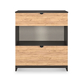Huxley 2 Drawer Deep Chest Oak Graphite from Roseland Furniture
