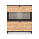 Huxley 2 Drawer Deep Chest Oak Graphite from Roseland Furniture