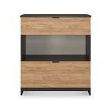 Huxley 2 Drawer Deep Chest Oak Graphite from Roseland Furniture