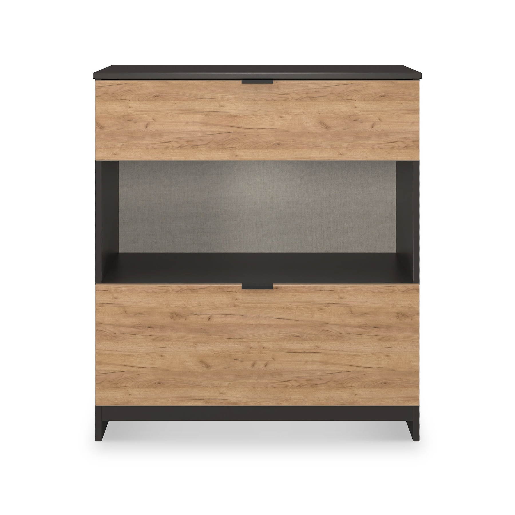 Huxley 2 Drawer Deep Chest Oak Graphite from Roseland Furniture