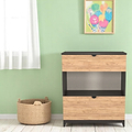 Huxley 2 Drawer Deep Chest Oak Graphite from Roseland Furniture