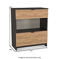 Huxley 2 Drawer Deep Chest Oak Graphite from Roseland Furniture