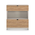 Huxley 2 Drawer Deep Chest Oak Cashmere from Roseland Furniture