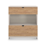 Huxley 2 Drawer Deep Chest Oak Cashmere from Roseland Furniture