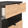 Huxley 3 Drawer Deep Chest Oak Graphite from Roseland Furniture