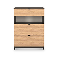 Huxley 3 Drawer Deep Chest Oak Graphite from Roseland Furniture