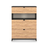 Huxley 3 Drawer Deep Chest Oak Graphite from Roseland Furniture