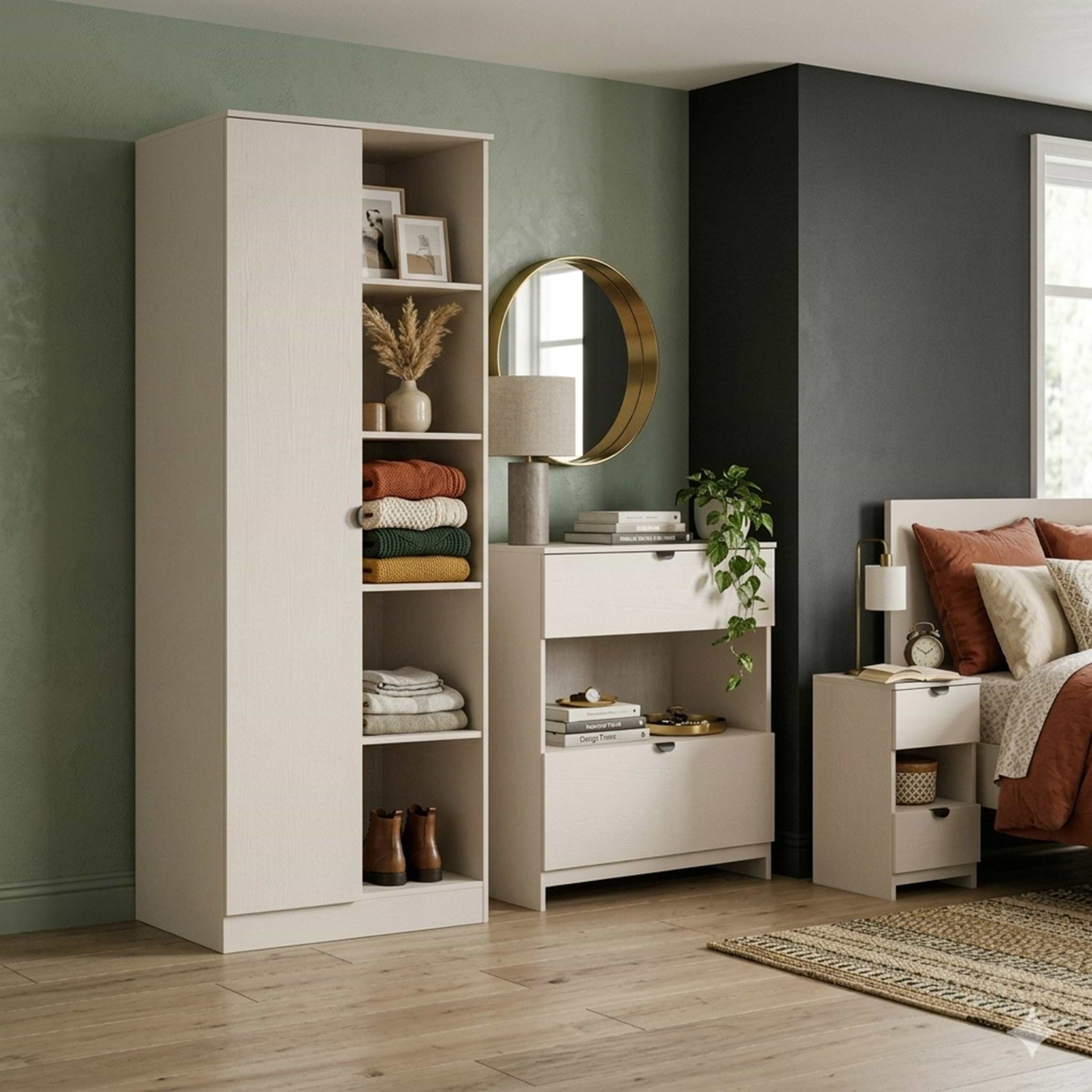 Huxley 3 Piece Bedroom Furniture Set Cashmere Matt from Roseland Furniture