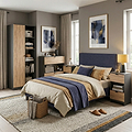 Huxley 4 Piece Bedroom Furniture Set Oak Graphite from Roseland Furniture