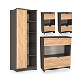 Huxley 4 Piece Bedroom Furniture Set Oak Graphite from Roseland Furniture