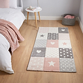 Brockton Pink Star & Heart Kids Rug for kids bedroom