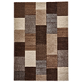 Brockton Beige Brown Cube Patterned Hand Carved Rug from Roseland Furniture