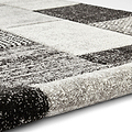 Brockton Black Grey Cube Patterned Hand Carved Rug