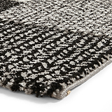 Brockton Black Grey Cube Patterned Hand Carved Rug