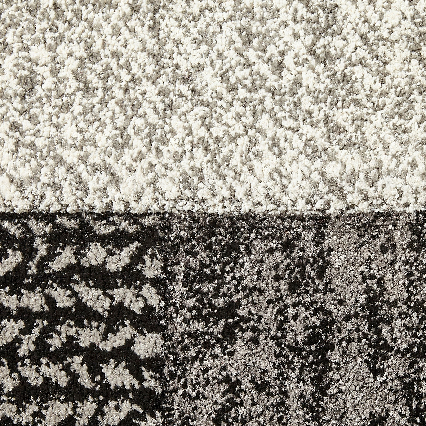 Brockton Black Grey Cube Patterned Hand Carved Rug
