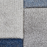 Brockton Blue Grey Cube Patterned Hand Carved Rug