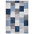 Brockton Blue Grey Cube Patterned Hand Carved Rug from Roseland Furniture