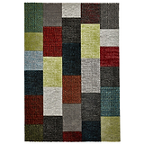 Brockton Grey Multi Cube Patterned Hand Carved Rug from Roseland Furniture