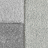 Brockton Grey Blue Square Patterned Hand Carved Rug