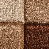 Brockton Beige Brown Square Patterned Hand Carved Rug