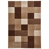 Brockton Beige Brown Square Patterned Hand Carved Rug from Roseland Furniture