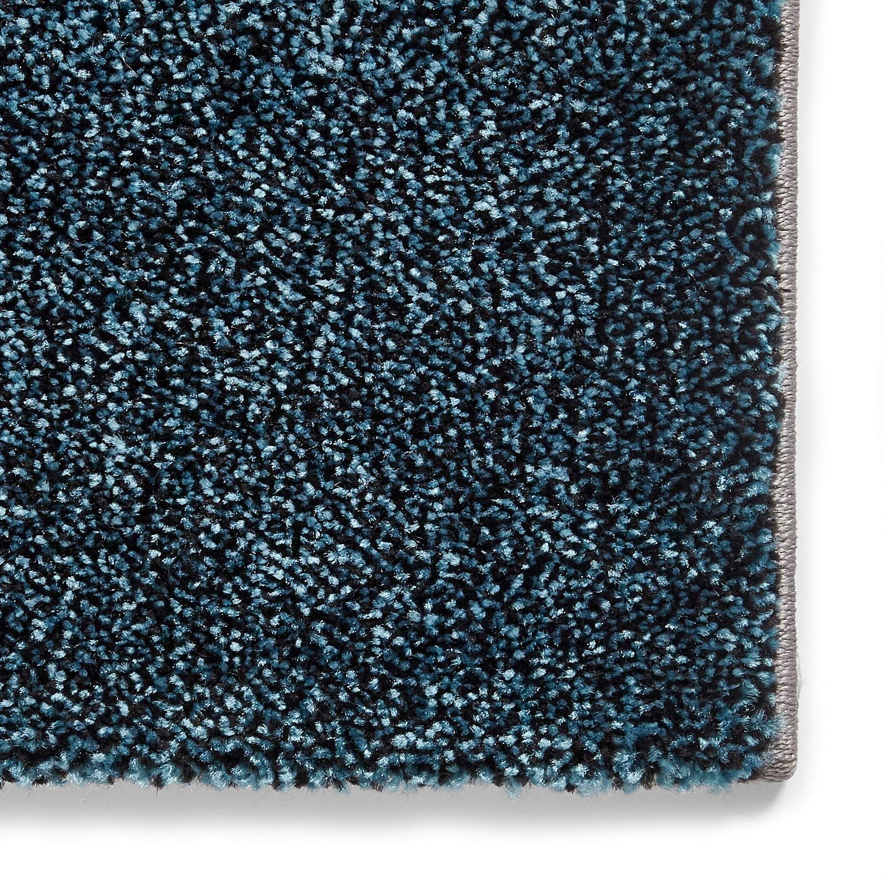 Brockton Blue Grey Square Patterned Hand Carved Rug