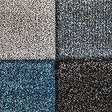 Brockton Blue Grey Square Patterned Hand Carved Rug